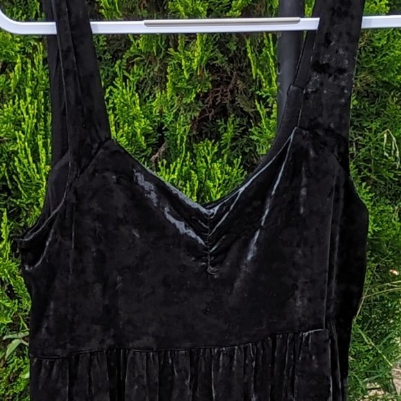 Free People Black Velvet Underground Sequin Dress VGUC sz Lg - Picture 3 of 6